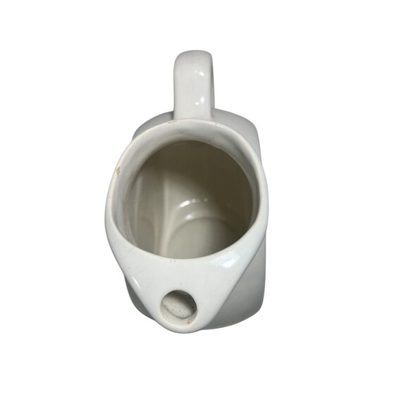 Vintage White Tilted Ice Lip Pottery Pitcher 7.5” H Mid Century *READ - Picture 11 of 16